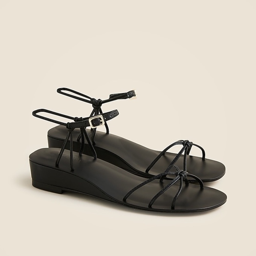 J Crew Brynn wedge sandals in metallic leather CJ825